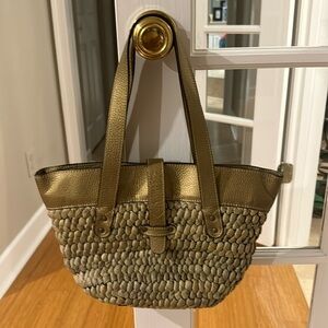 J Crew woven handbag